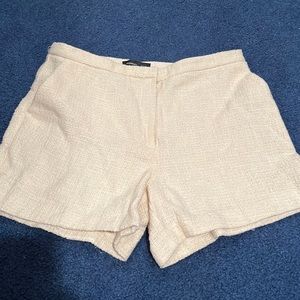 Mango Tweed Shorts Off-White Size 6